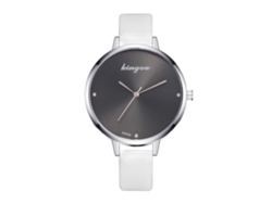 Reloj Analógico Para Mujer Con Esfera Dorada Y Correa Informal De Piel Sintética (gris)