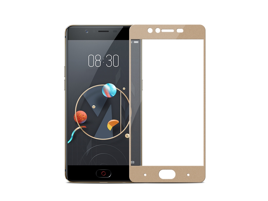 Película De Vidrio Templado (dureza 9h 2.6d Hd) Película De Vidrio Templado Zte M2/m2 Lite (m2 Lite Dorado)