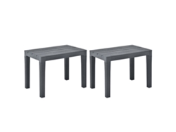 Lovely Home Bancos de Jardín 2 Pcs Plástico Antracita