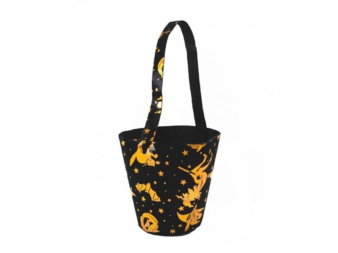 Cesta de Brujas negro y naranja de 37 cm