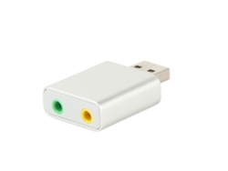 7.1 Canal Externo Usb 2.0 A Adaptador De Audio Estéreo De 3.5mm Tarjeta De Sonido Micrófono Altavoz Plata