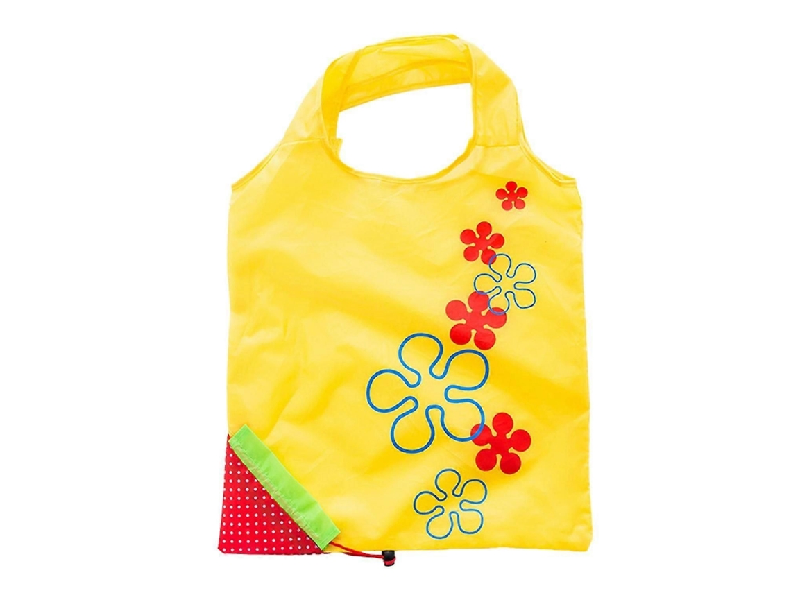 Bolsa de la compra plegable y reutilizable con estampado de fresas. GOKOCO