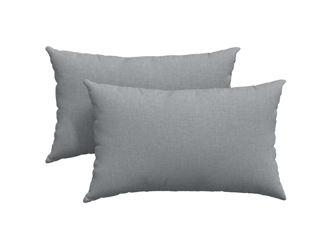 Cojines De Sofá 2 Uds Gris Claro 50 X 30 Cm Tela
