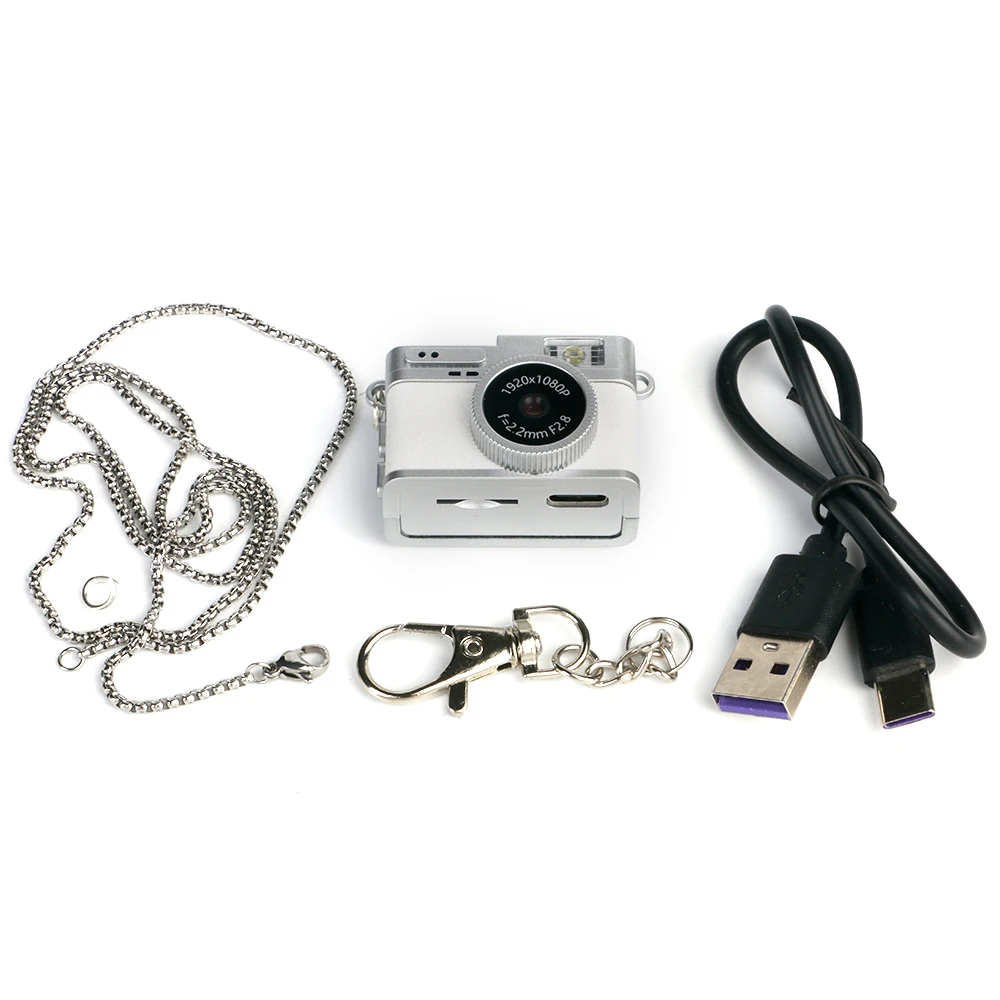 Minicámara Retro (blanca - 64 Gb) Con Pantalla - Para Interiores, Hogar Y Exteriores - 1080p - Deportiva Y Portátil