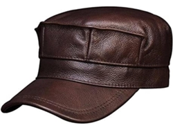 Casqueta de béisbol Véritable Cuir para hombre Plate Vache (camello grande) SFUSHOS (negro, Xl)