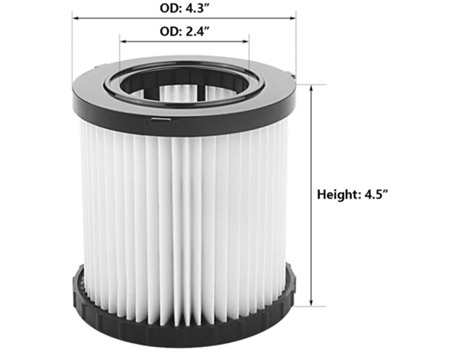 Filtro de repuesto Ad-Dcv5801H Compatible con aspiradoras en seco y húmedo Dewalt Dcv580 y Dcv581H, lavable y reutilizable