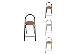 Taburete Plegable 80x40x45 Cm - Elegante Y Duradero En Negro Y Plata Con Reposapiés, Ideal Para Cocina Negro Pack 2 Uds