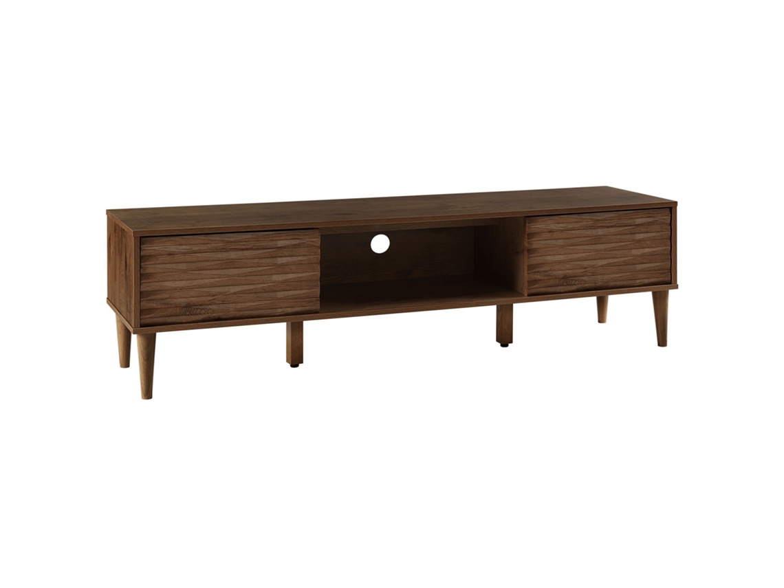Mueble TV BELIANI Kayan de MDF, Tablero de fibra Madera oscura 160x40x46