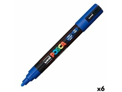 Rotuladoras POSCA Pc-5M Azul 6 Unidades