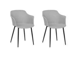 Conjunto de cadeiras de jantar de estilo retro BELIANI Elim de Poliéster Cinzento 43x45x82