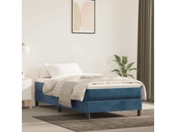 Estructura De Cama Sin Colchón Terciopelo Azul Oscuro 80x200 Cm