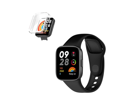 KIT Capa Proteção Total Pulsera Silicone GIFT4ME para Xiaomi Redmi Watch 3 Negro