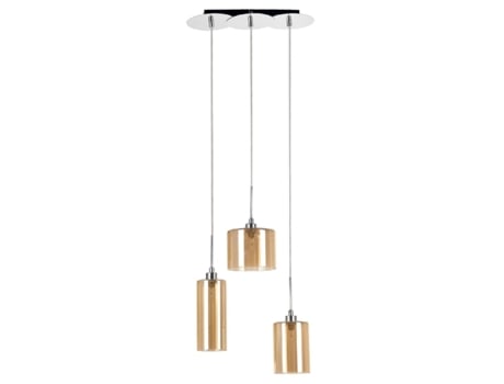 Eurybia Lámpara De Suspensión En Metal Cristal Cromo Champán 39X15X110 Cm EPIKASA