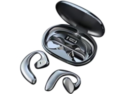 Auriculares estéreo HiFi Bluetooth de conducción ósea abiertos con micrófono incorporado - Negro