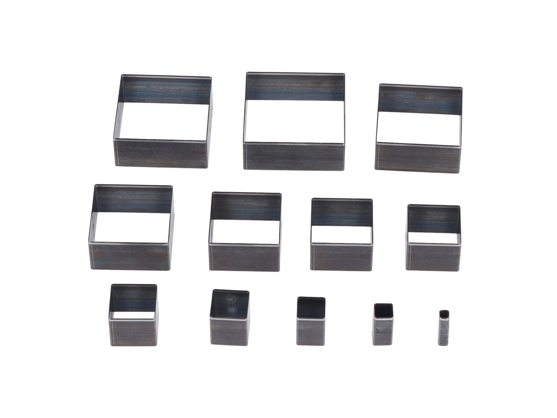 12pcs Matriz de Corte de Couro Quadrado Aço Ligado para Tecido Argila Borracha 5‑60mm com S/MARCA