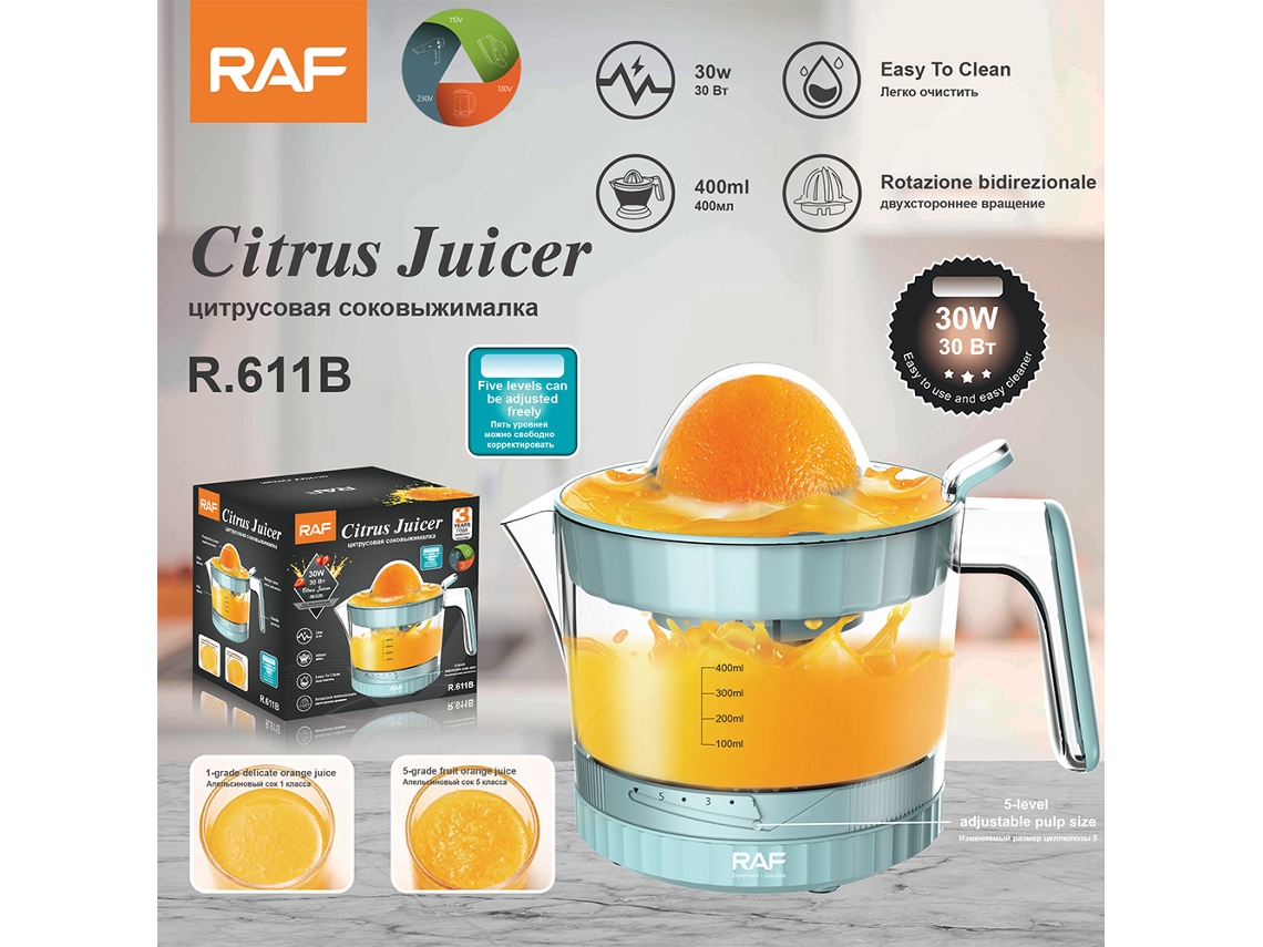 Exprimidor de naranjas totalmente automático para el hogar, capacidad de 0,4 L, 80 RPM Mdug (r.611b)