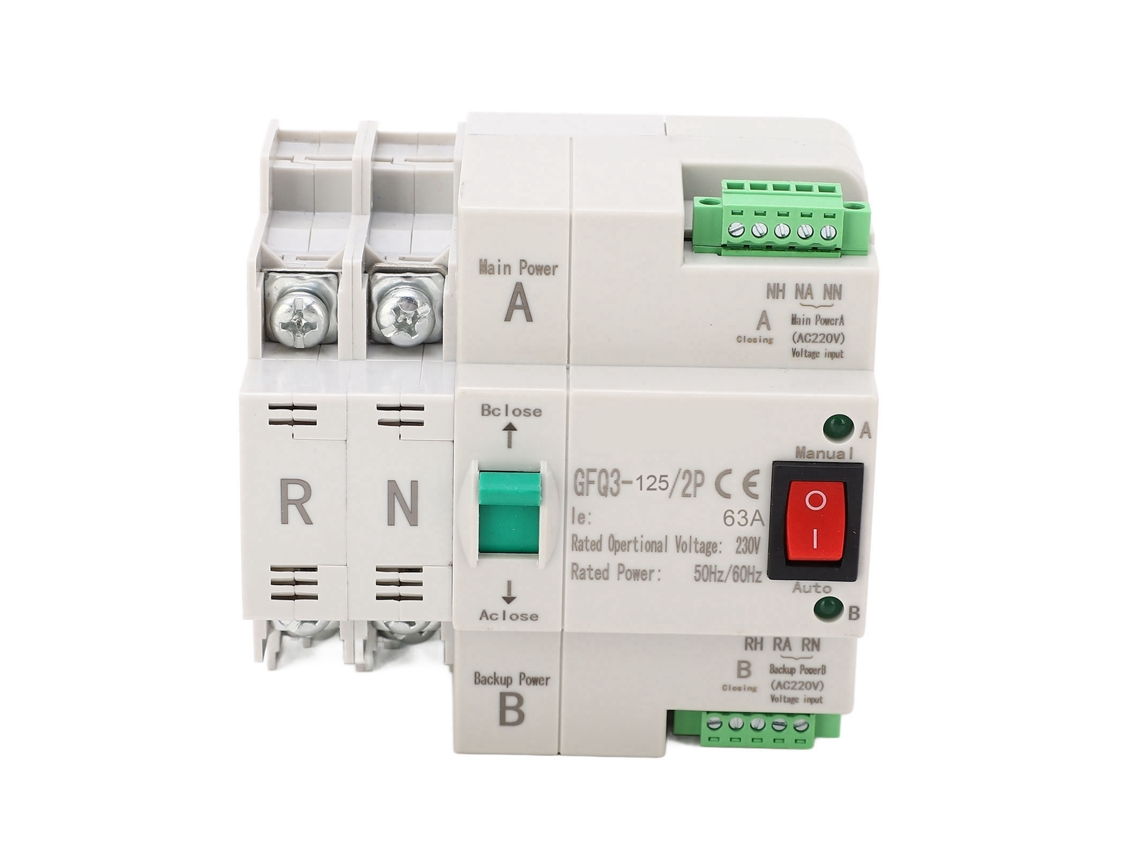 Selector Automático De Doble Alimentación 2p De Conmutación Rápida Para Pc, Ca 230v, Para Uso Doméstico E Industrial.