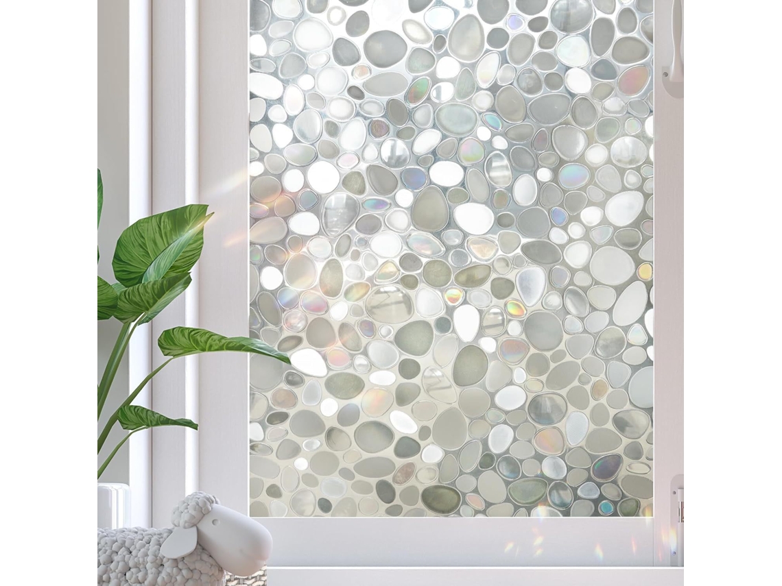 Lámina de privacidad para ventanas, adhesivo para ventanas con efecto guijarro, lámina estática 3D para vidrio (30 cm x 200 cm) Especificaciones.