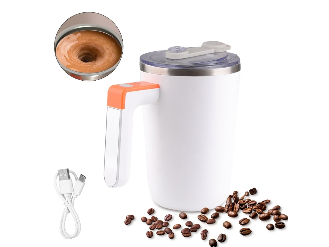 Taza Automezcladora Con Calentamiento A Temperatura Constante, Acero Inoxidable 304, Recargable.