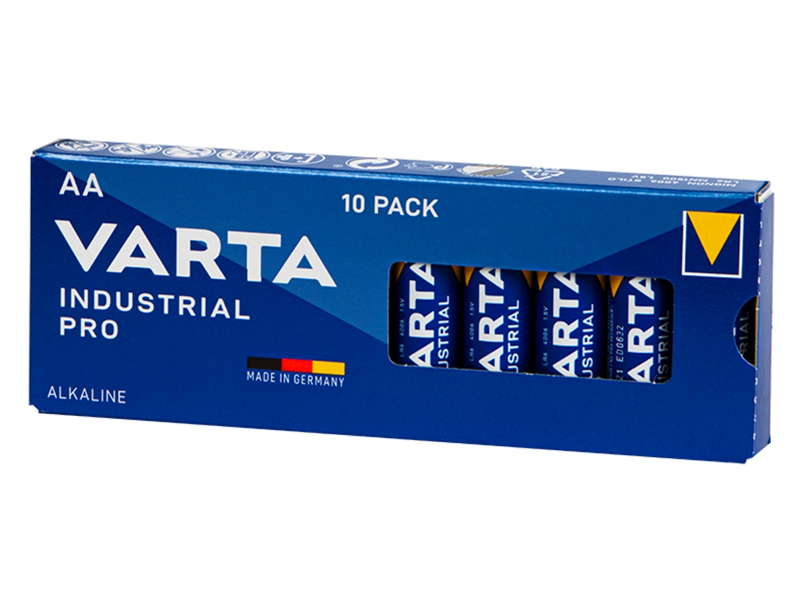 Pilas Alcalinas AA LR6 VARTA Industrial (10 unidades)