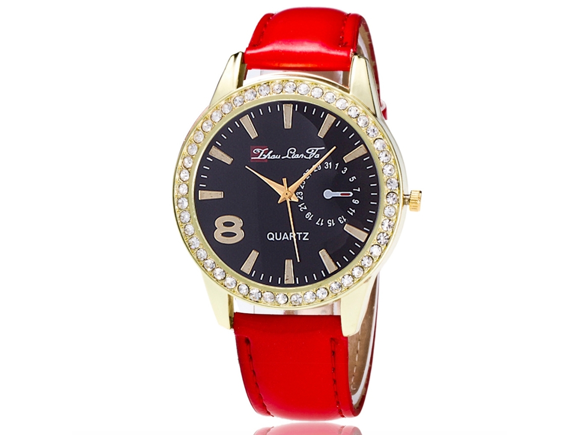 Reloj De Pulsera Analógico De Cuarzo Con Esfera Redonda En Aleación, Diseño Moderno (negro)
