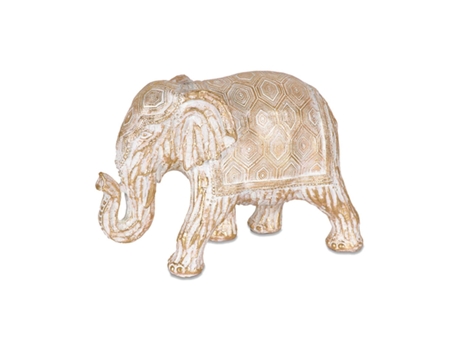 Elefante 24cm de resina decorada en tonos dorados sabanah PRESUME DE CASA