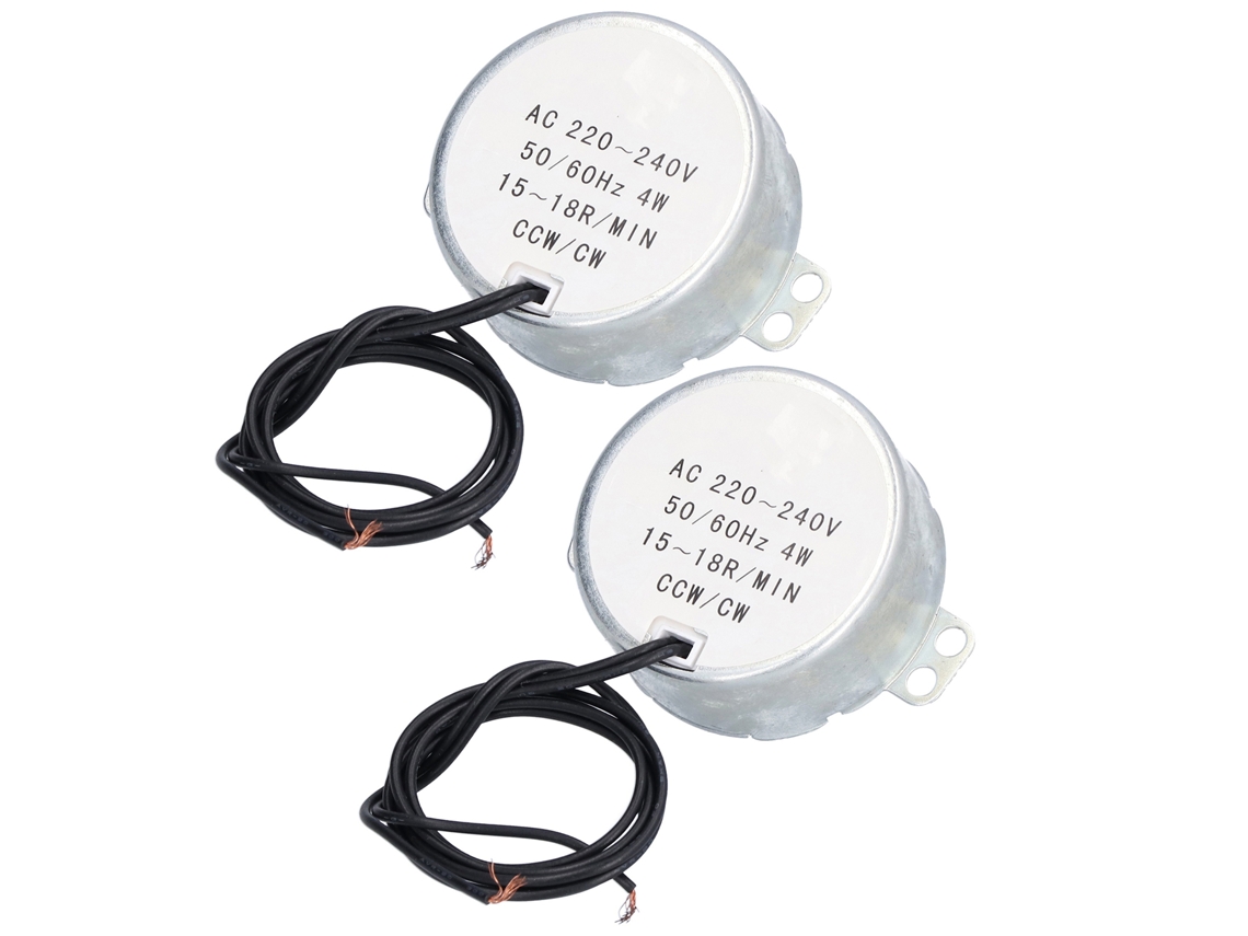 2 Piezas Motor Sincrónico Mini 15‑18r/min Rotación Cw Ccw 4w Ac220‑240v 50tyc Accesorio