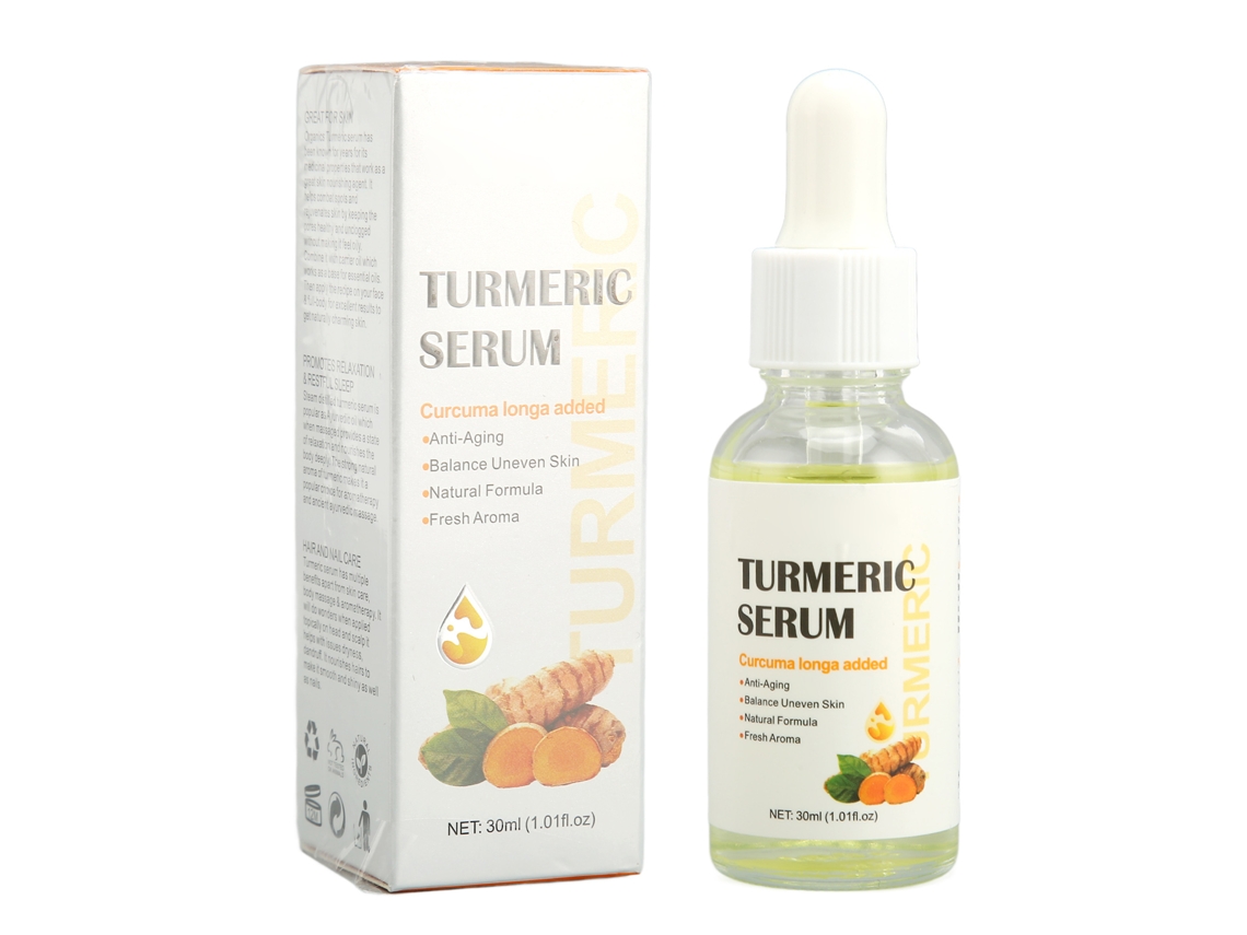 Suero de cúrcuma 30 ml para el cuidado de la piel y la corrección de manchas oscuras.