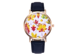 Reloj De Pulsera Zhoulianfa Para Mujer Con Correa De Piel Sintética Y Esfera Redonda Azul De Cuarzo.