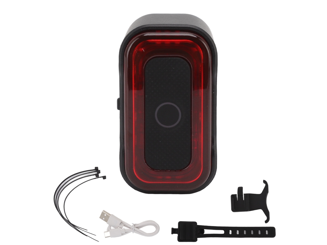 2026 a07 Luz trasera inteligente para bicicleta de montaña con 16 LED, carga USB y sensor de freno.