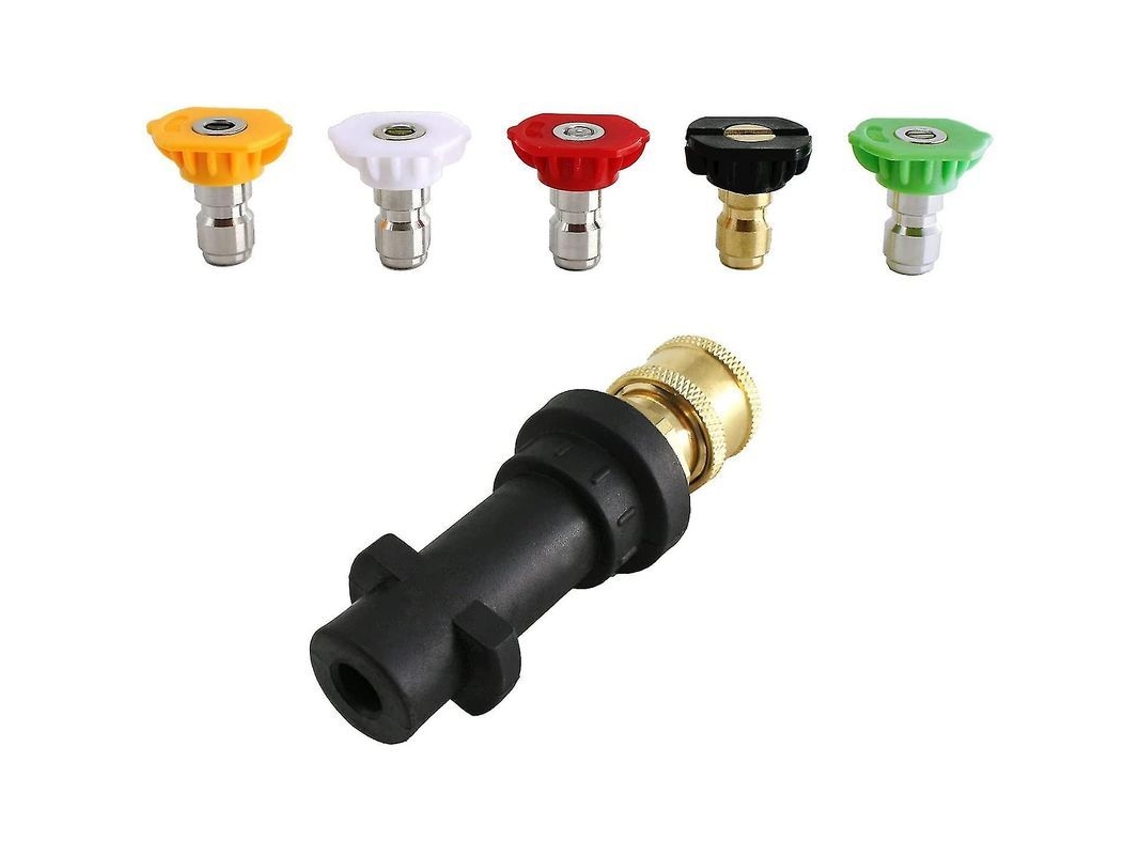Adaptador Para Hidrolimpiadora Karcher K2-k7 Con 5 Boquillas Y Conexión Rápida De 6,35 Mm.