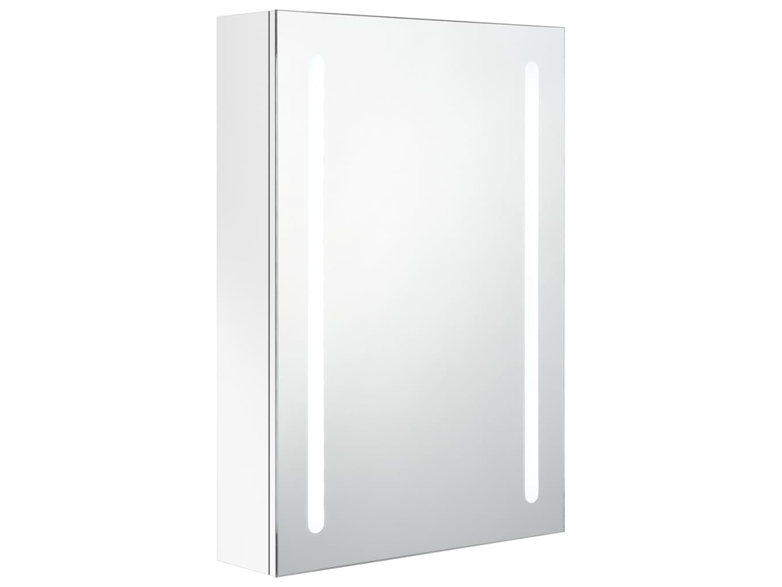 Maison Exclusive - Armario De Baño Con Espejo Led Blanco Brillante 50x13x70 Cm