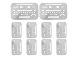 Regla Deslizante De 10 Piezas Para Medir La Costura Con Protectores De Goma De Borrar Para Dibujar.