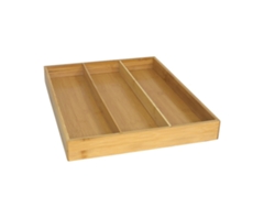 Bandeja de madera para cubiertos con 3 compartimentos