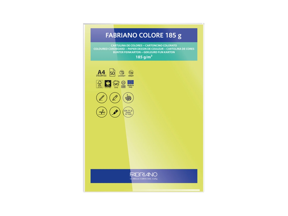 FABRIANO Cartulina A4 185 g/m² Verde Lima 50 Hojas