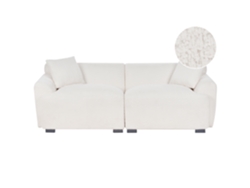 Beliani Sofá Korio De Bouclé 3 Plazas Blanco 216x86x72
