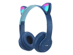 Auriculares Para Juegos Con Orejas De Gato, Supraaurales, Estéreo, Graves Potentes Para Pc Y Teléfono (azul Oscuro)