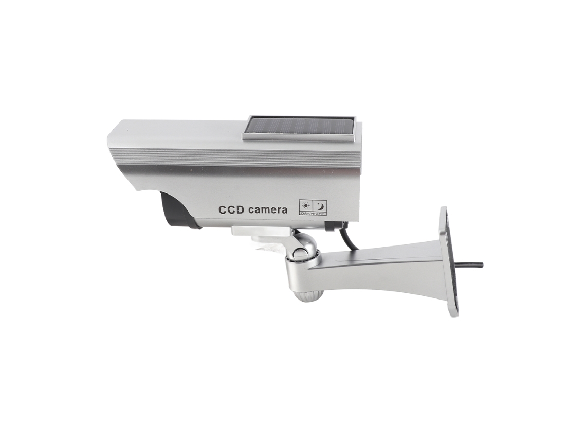 Cámara De Seguridad Solar Falsa Con Led Rojo Simulado, Cámara De Videovigilancia Exterior De Imitación