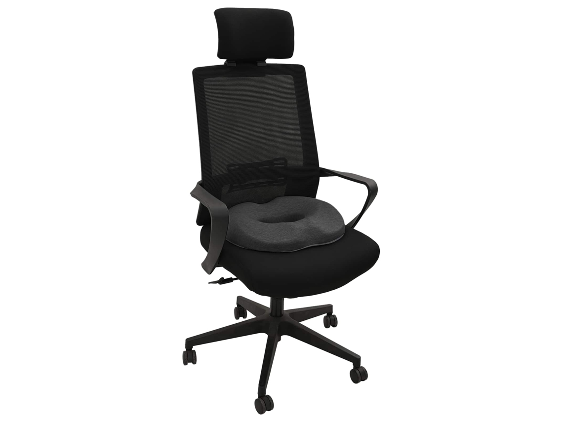 Cojín de asiento de color gris oscuro liso de 42 x 36,5 x 8 cm HARLANV1