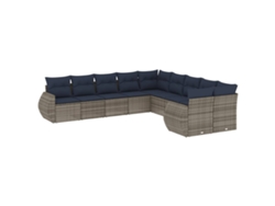 Maison Exclusive - Conjunto De Sofá De Jardín De 10 Piezas Con Cojines, Poliratán Gris