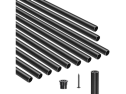 Barandillas de aluminio Succebuy para escaleras de 66 cm con tornillos y tapas, 101 piezas