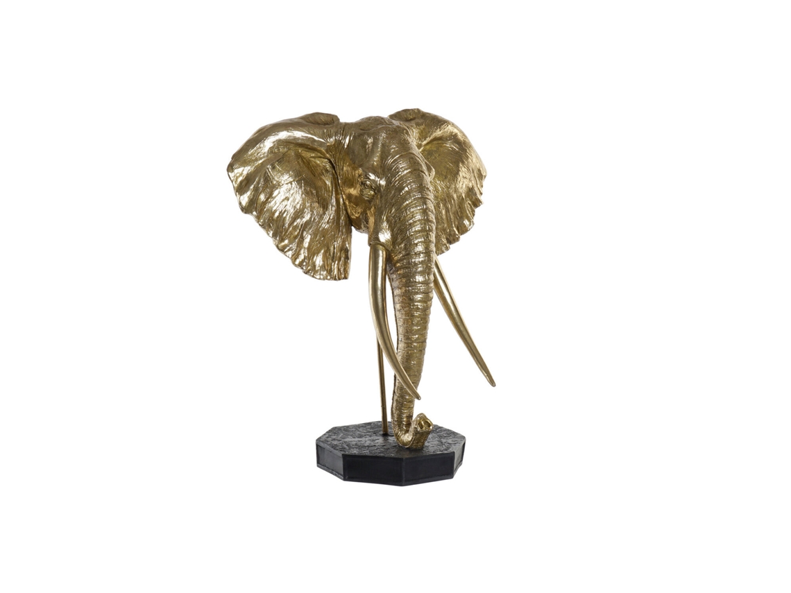 Estatueta de Elefante Dourado em Resina e Metal, 60x36x73cm ALEXANDRA HOUSE LIVING