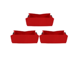 Bolsas para plantar verduras gruesas con asa, 3 unidades, color rojo y rosa, 60 x 30 x 20 cm