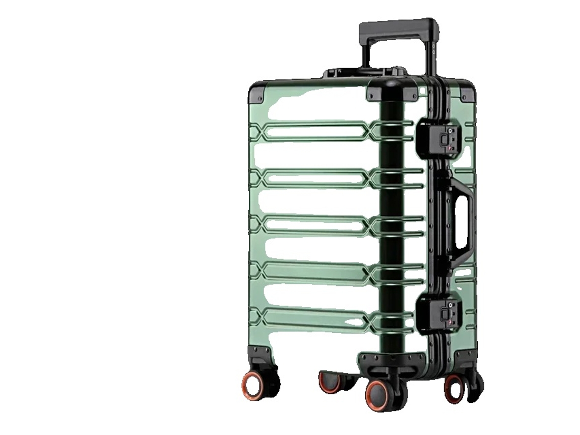 Maleta de viaje de gran capacidad con ruedas giratorias, color verde oscuro, 24 pulgadas