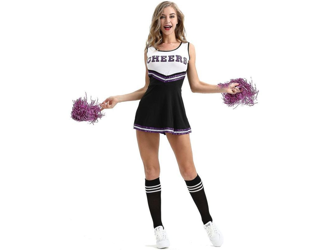 2026-traje De Cheerleader Sexy Con Tassel Axa Tela Seda De Leche Rojo Rosa Morado Azul Negro Tallas Xs-xxl L Negro