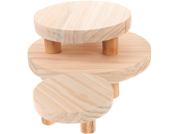 Soporte Rústico De Madera De 3 Piezas Para Macetas, Ideal Para El Hogar Y El Jardín.