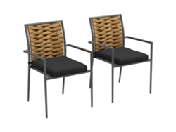 Silla De Jardín Outsunny, Para Exteriores, Diseño Moderno, Color Negro, Para Patio Y Balcón.