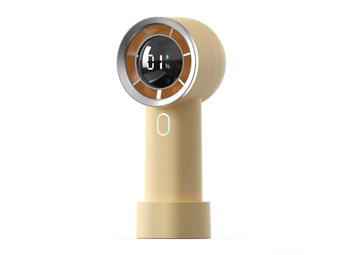 Ventilador Portátil (amarillo) Con Batería De 1200 Mah Y Puerto De Carga Tipo C.
