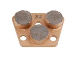 Disco De Lijado De Diamante Trapezoidal Para Pulidora De Hormigón, Grano 30, 3 Orificios, 3 Dientes Redondos.