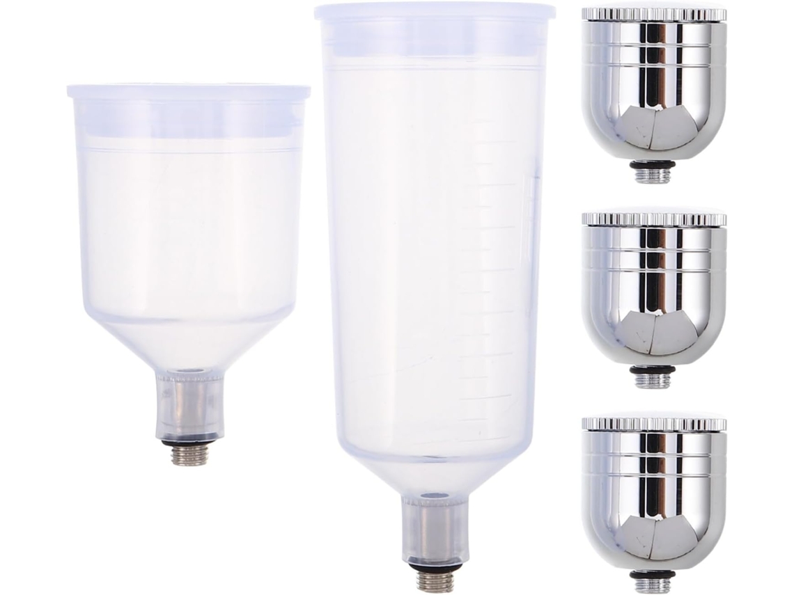 5 2 Juego De Vasos Para Pintura De Aerógrafo, Recipiente Mezclador De Plástico